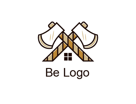 crossed axes forming a house symbol