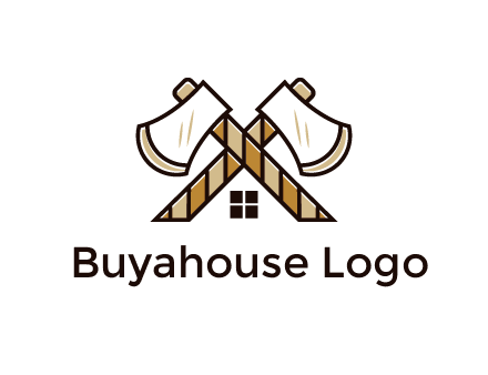 crossed axes forming a house symbol
