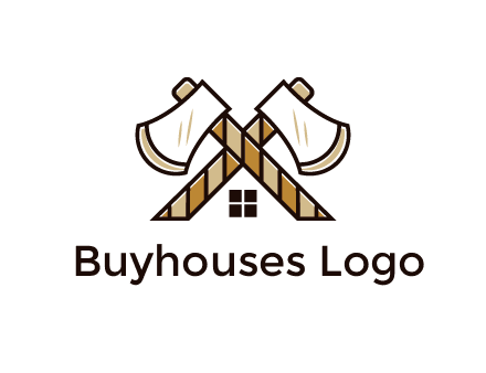 crossed axes forming a house symbol