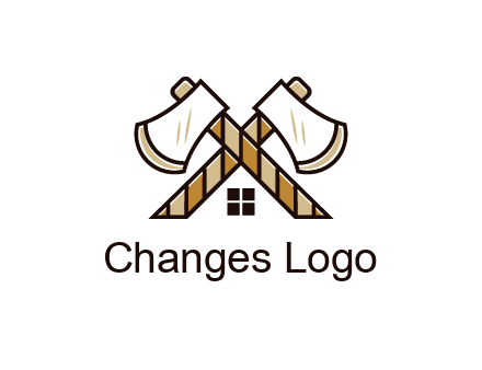 crossed axes forming a house symbol