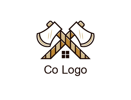 crossed axes forming a house symbol