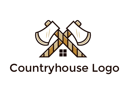 crossed axes forming a house symbol