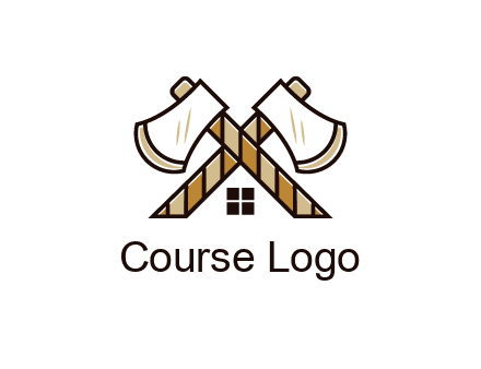 crossed axes forming a house symbol