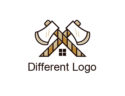 crossed axes forming a house symbol