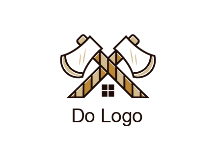 crossed axes forming a house symbol