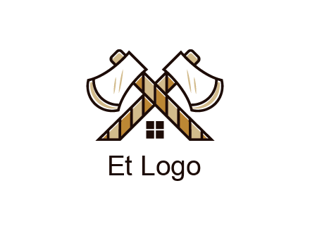 crossed axes forming a house symbol