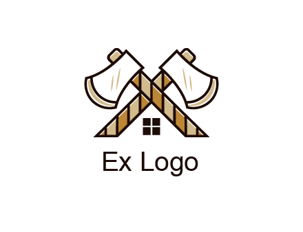 crossed axes forming a house symbol
