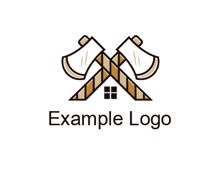 crossed axes forming a house symbol