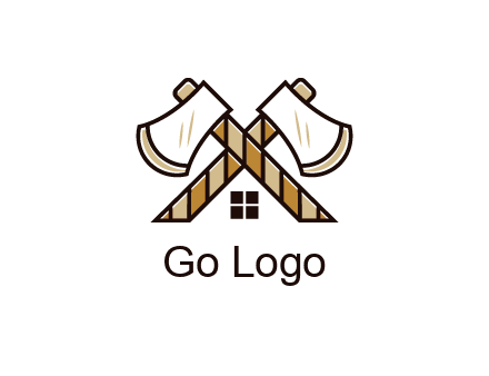 crossed axes forming a house symbol