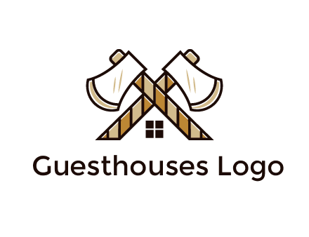 crossed axes forming a house symbol