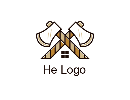 crossed axes forming a house symbol