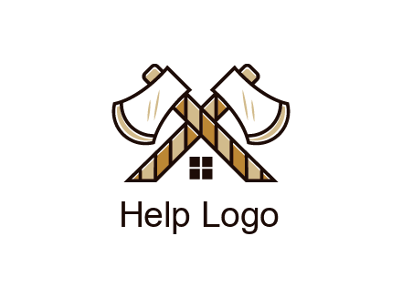 crossed axes forming a house symbol