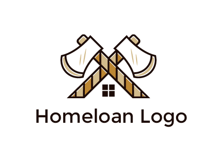 crossed axes forming a house symbol