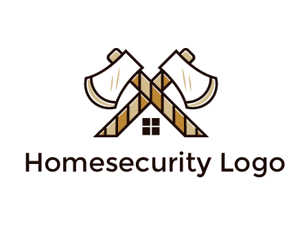 crossed axes forming a house symbol