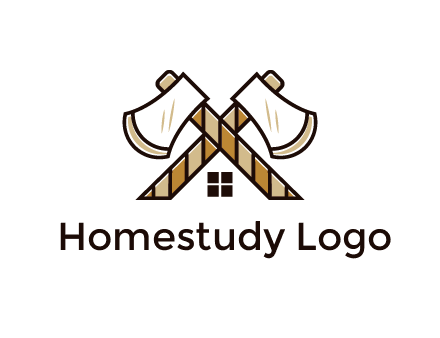 crossed axes forming a house symbol