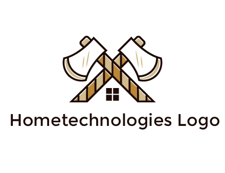 crossed axes forming a house symbol