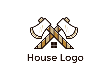 crossed axes forming a house symbol