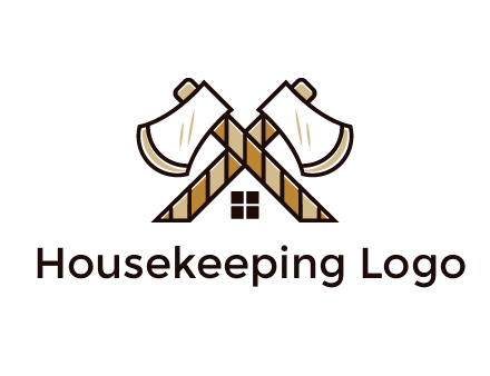 crossed axes forming a house symbol