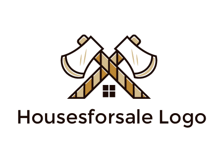 crossed axes forming a house symbol