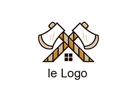 crossed axes forming a house symbol