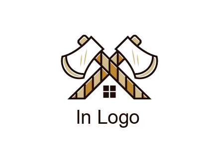 crossed axes forming a house symbol