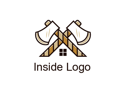 crossed axes forming a house symbol