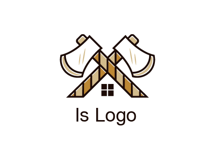 crossed axes forming a house symbol