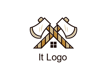crossed axes forming a house symbol