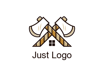 crossed axes forming a house symbol
