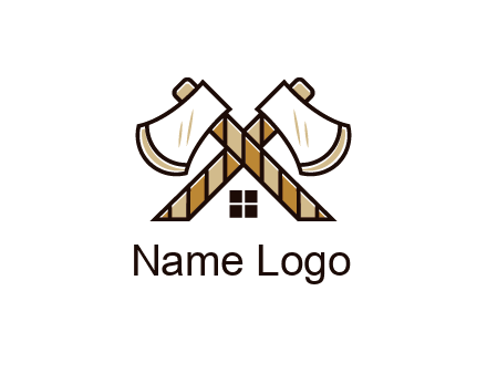 crossed axes forming a house symbol