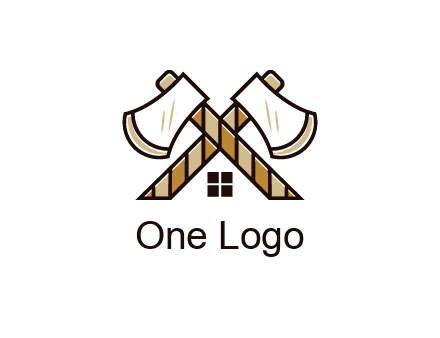 crossed axes forming a house symbol