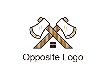crossed axes forming a house symbol