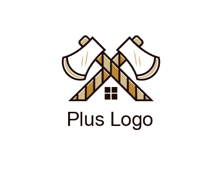 crossed axes forming a house symbol