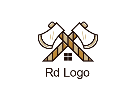 crossed axes forming a house symbol