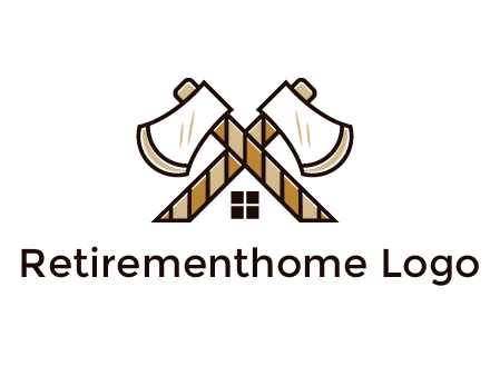 crossed axes forming a house symbol