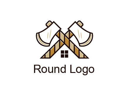 crossed axes forming a house symbol