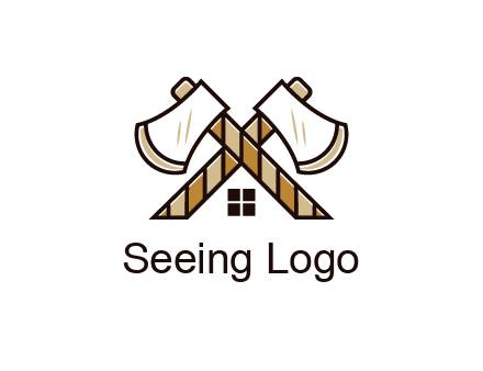 crossed axes forming a house symbol