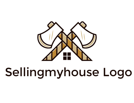 crossed axes forming a house symbol