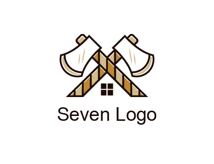 crossed axes forming a house symbol