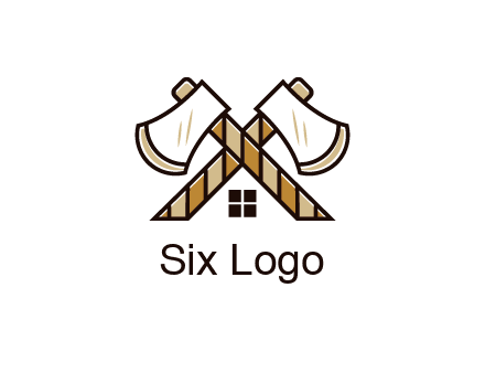 crossed axes forming a house symbol
