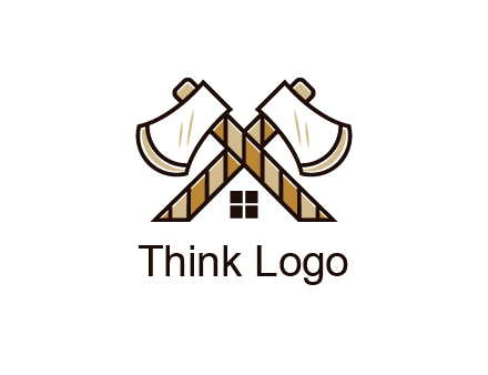 crossed axes forming a house symbol