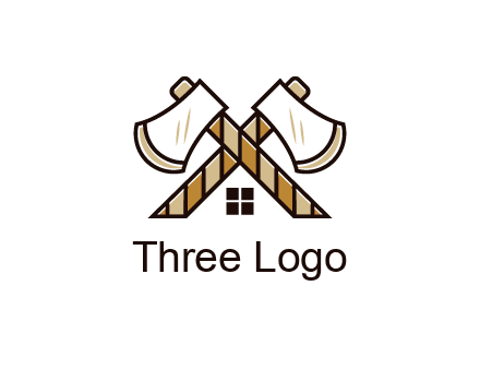 crossed axes forming a house symbol