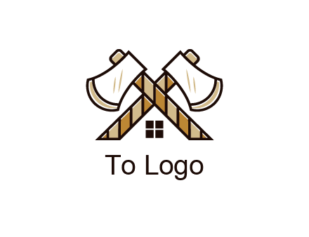 crossed axes forming a house symbol