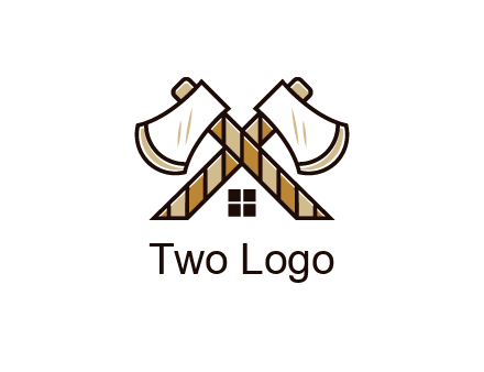 crossed axes forming a house symbol