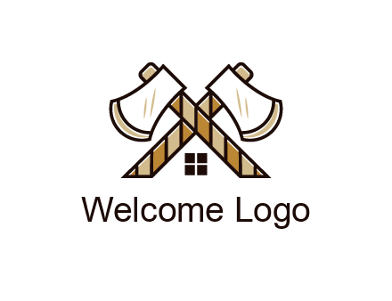 crossed axes forming a house symbol
