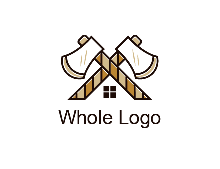 crossed axes forming a house symbol