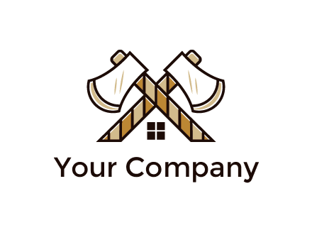 crossed axes forming a house symbol