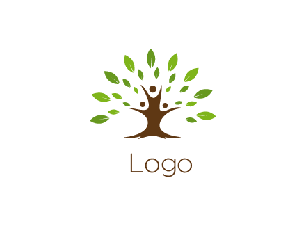 people forming a tree for a NGO or therapy logo