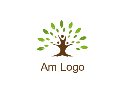 people forming a tree for a NGO or therapy logo