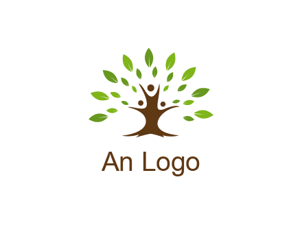 people forming a tree for a NGO or therapy logo